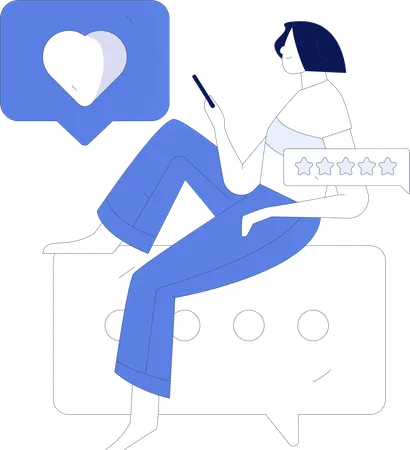 Social Media Chatting  Illustration