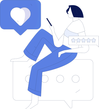 Social Media Chatting  Illustration