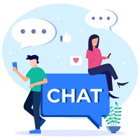 Social Media chatting  Illustration