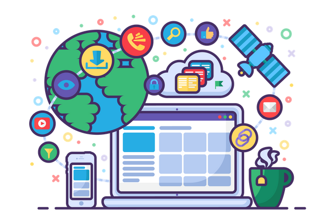 Social media communication  일러스트레이션