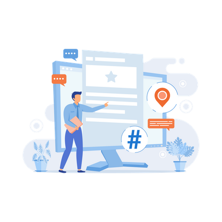 Social media communication  イラスト