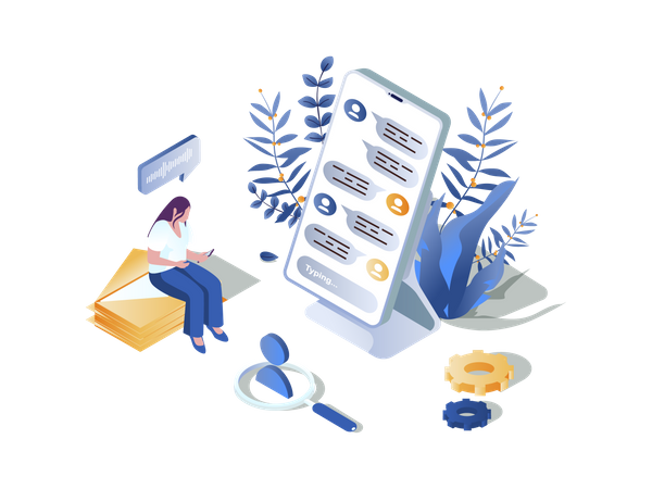 Social media Communication  일러스트레이션