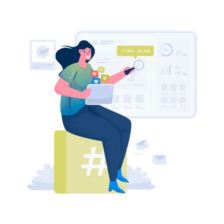 Social media data analyst  Illustration