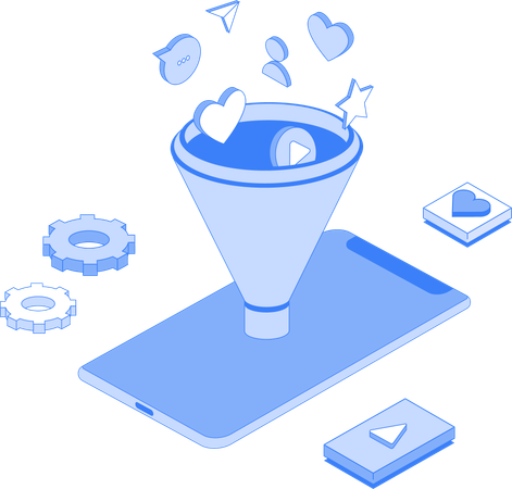 Social media data sorting  Illustration