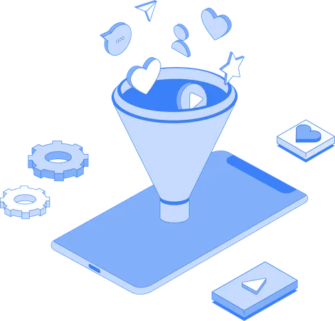 Social media data sorting  Illustration