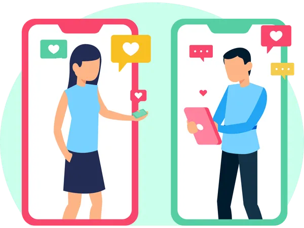 Social Media Dating  Illustration