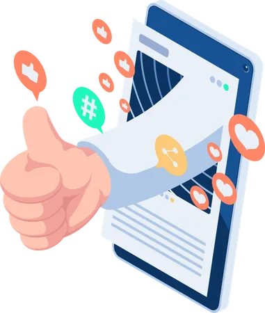 Social Media Engagement  Illustration