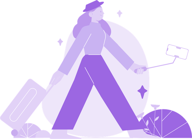 Social Media Explorer travelling  Illustration
