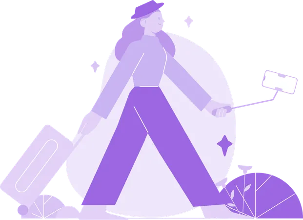 Social Media Explorer travelling  Illustration