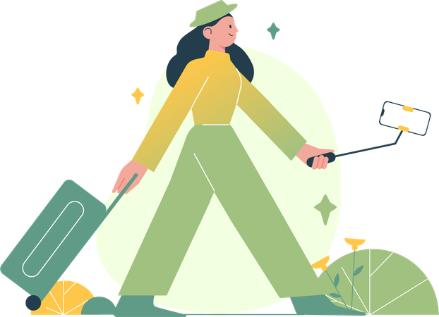 Social Media Explorer travelling  Illustration