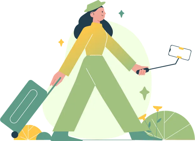 Social Media Explorer travelling  Illustration