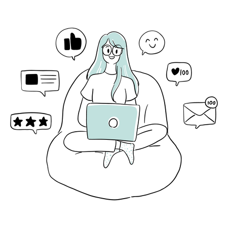 Social media Feedback  Illustration