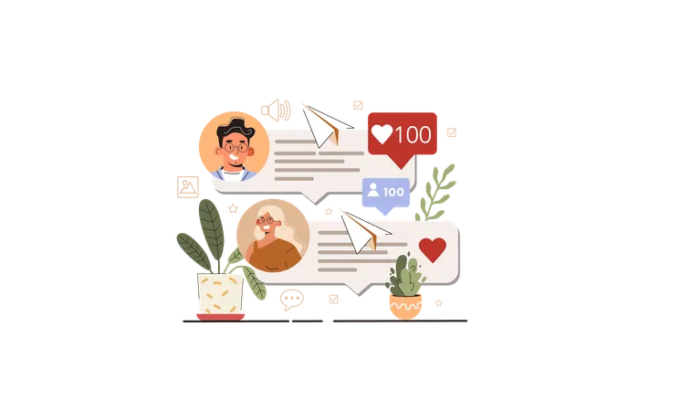 Social media followers loyalty  Illustration