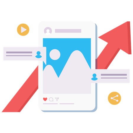 Social Media Growth  Illustration