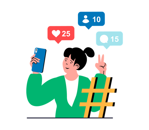 Social-Media-Hashtag  Illustration