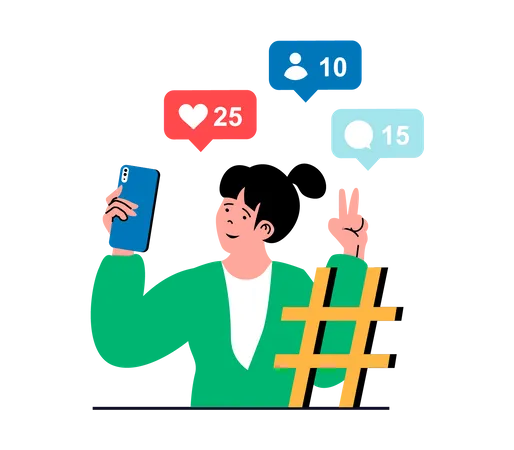 Social-Media-Hashtag  Illustration