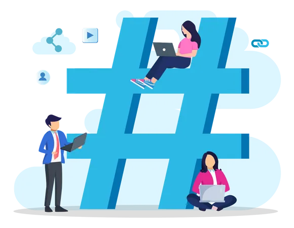 Social Media Hashtag  Illustration