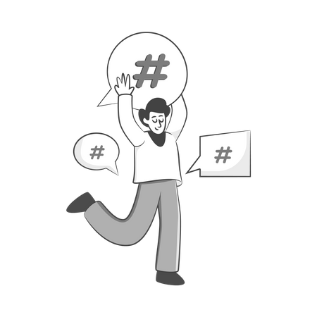 Social media hashtag  Illustration