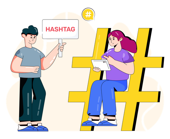 Social media Hashtag  Illustration