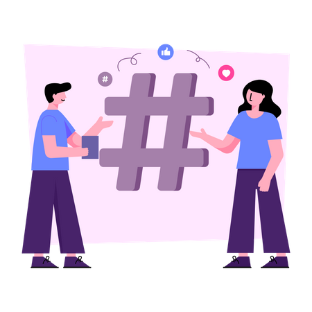 Social Media Hashtag  Illustration