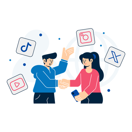 Social media Influencer Collaboration  Illustration