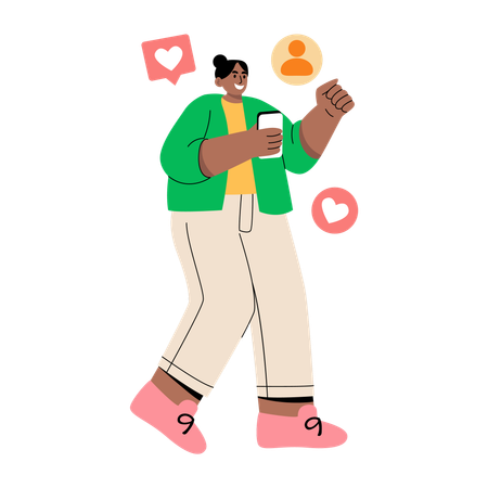 Social media influencer doing advertising  Illustration
