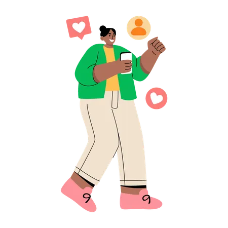 Social media influencer doing advertising  Illustration