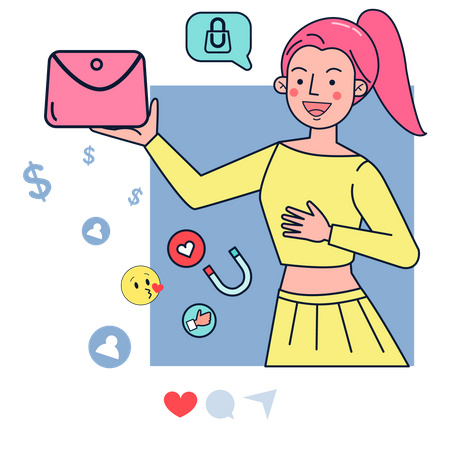 Social-Media-Influencer machen Werbung  Illustration