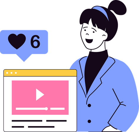 Social-Media-Influencer postet Video online  Illustration