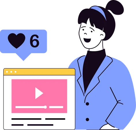 Social-Media-Influencer postet Video online  Illustration