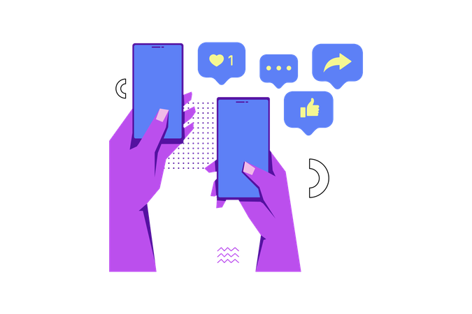 Social Media Interaction  Illustration