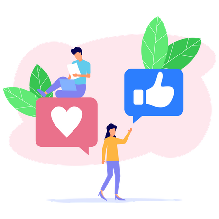 Social Media Interactions  Illustration