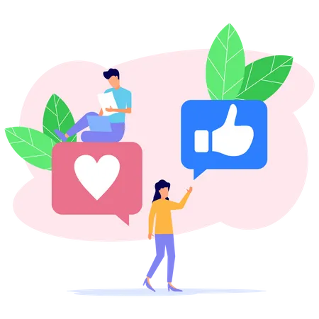 Social Media Interactions  Illustration