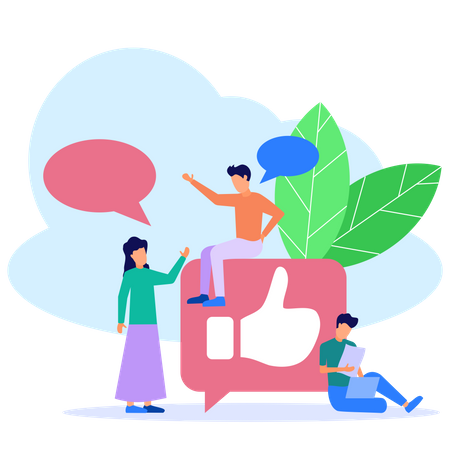 Social Media Interactions  Illustration