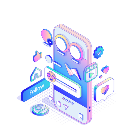 Social media Interface  Illustration