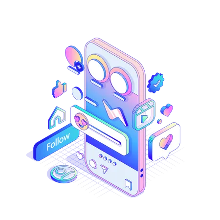 Social media Interface  Illustration