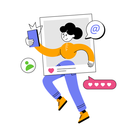 Social Media Life  Illustration