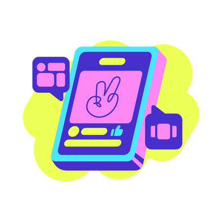 Social media like  Illustration