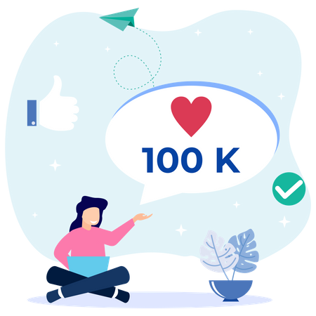 Social Media like  Illustration
