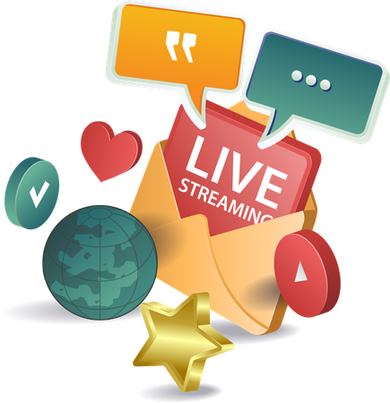 Social media live streaming  Illustration