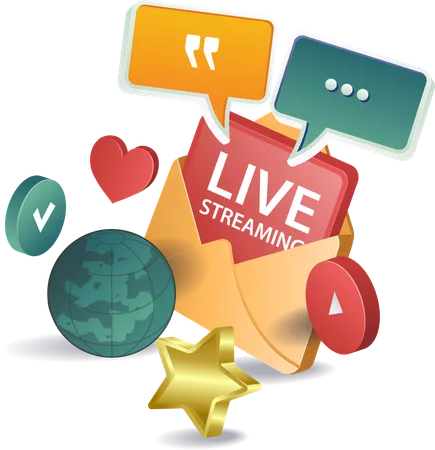 Social media live streaming  Illustration