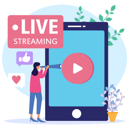 Social Media Live Streaming  Illustration