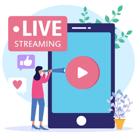 Social Media Live Streaming  Illustration