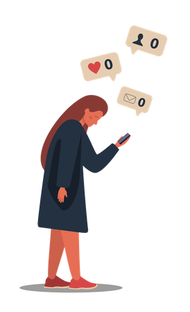 Social media loneliness  Illustration
