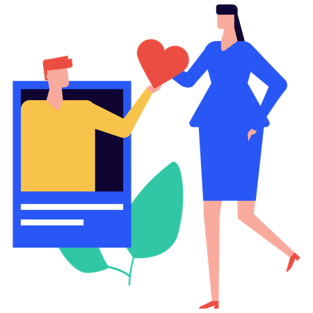 Social media love  Illustration