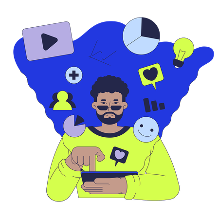 Social Media Manager  Illustration