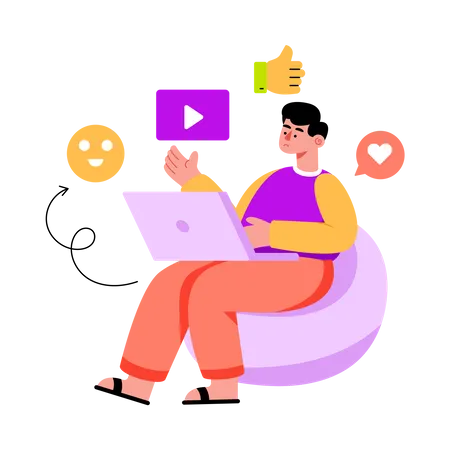 Social Media Manager  Illustration