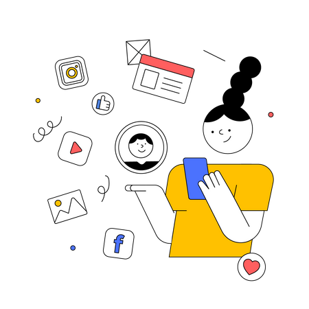 Social media manager  Illustration