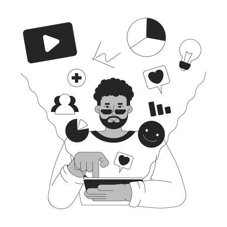 Social media manager  Illustration