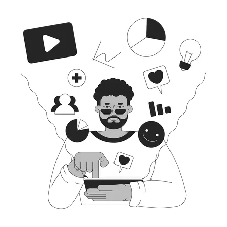 Social media manager  Illustration